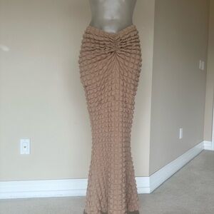 Elegant Tan Textured Skirt